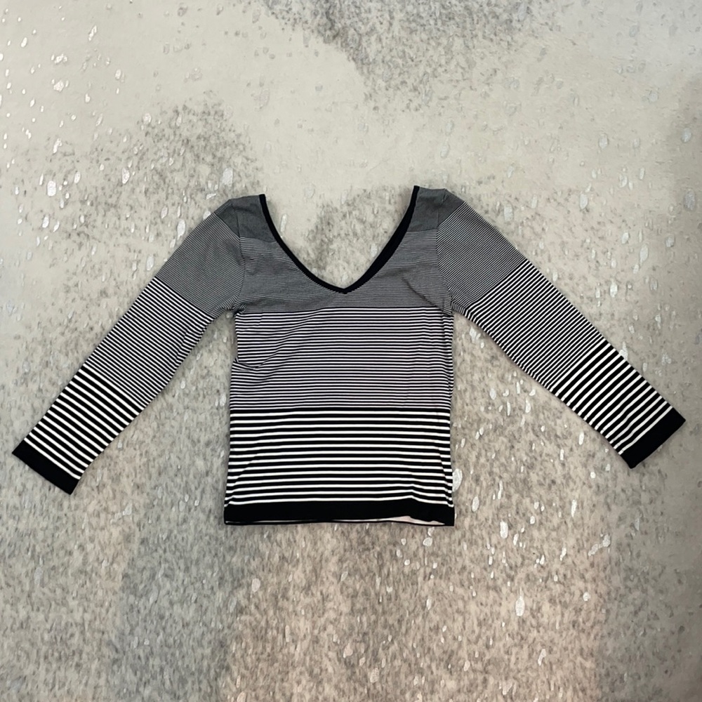 BEBE - Small - Black & White Striped Nylon Crop